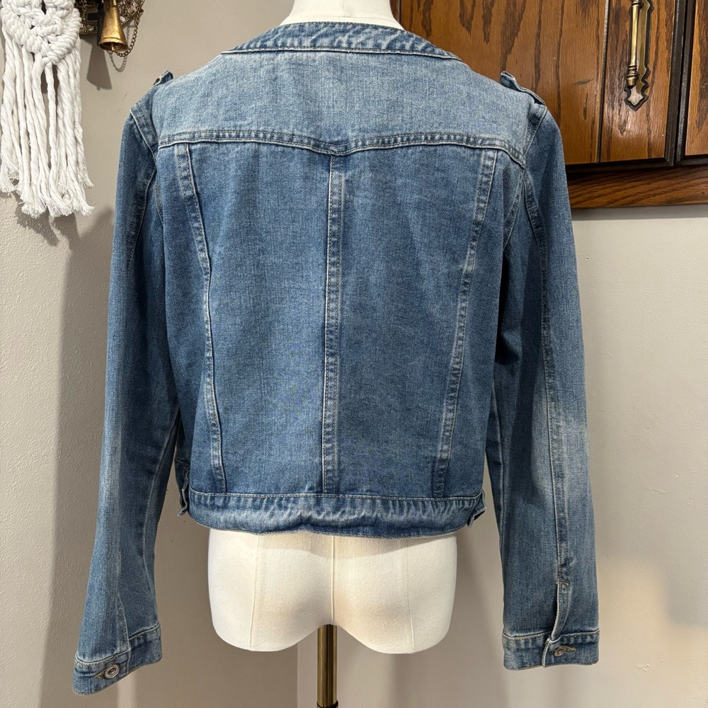 Cherry Koko Blue Long Sleeve Denim Jean Jacket Size Medium - Picture 7 of 8